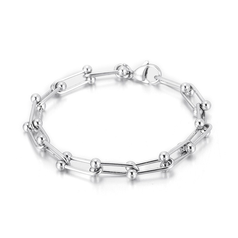 Pulseira De Fivela De Ferradura De Titânio Masculina E Feminina Pulseira De Fivela Em Formato De U