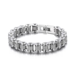 Pulseira De Titânio Estilo Rock & Roll Hip Hop Masculina