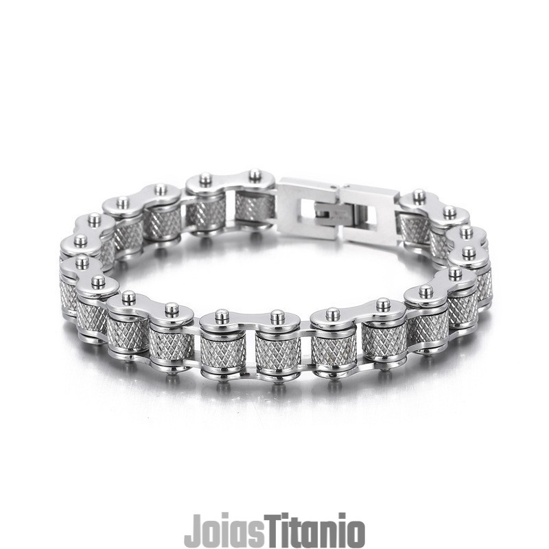 Pulseira De Titânio Estilo Rock & Roll Hip Hop Masculina Pulseira De Titânio Estilo Rock & Roll Hip Hop Masculina