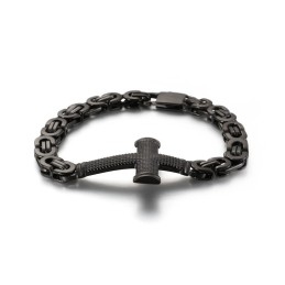 Pulseira Masculina De Titânio Com Cruz De Rua Da Moda Popular De Volta À Corrente