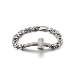 Pulseira De Titânio Com Corrente Cruzada De Rua Popular Para Homens