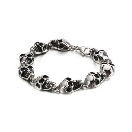 Pulseira De Titânio Com Caveira Exagerada E Estilosa Para Homens