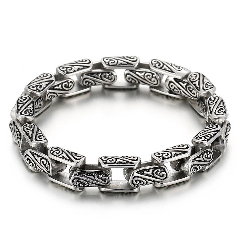 Pulseira De Titânio Com Estampa Floral E Acessórios Populares Para Presentear O Namorado Pulseira De Titânio Com Estampa Floral E Acessórios Populares Para Presentear O Namorado