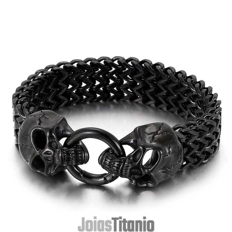 Pulseira De Caveira De Titânio Chique E Moderna À Venda