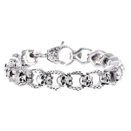 Pulseira Masculina De Titânio Com Caveira E Vento Retrô Da Moda, Hip Hop E Rock