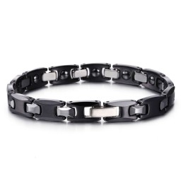 Pulseiras Requintadas De Casal Em Titânio Preto