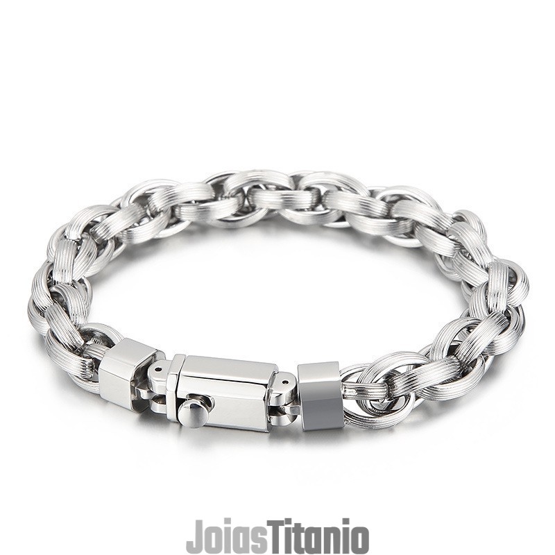 Pulseira O Com Botão De Pressão E Revestimento A Vácuo Da Moda Para Homens