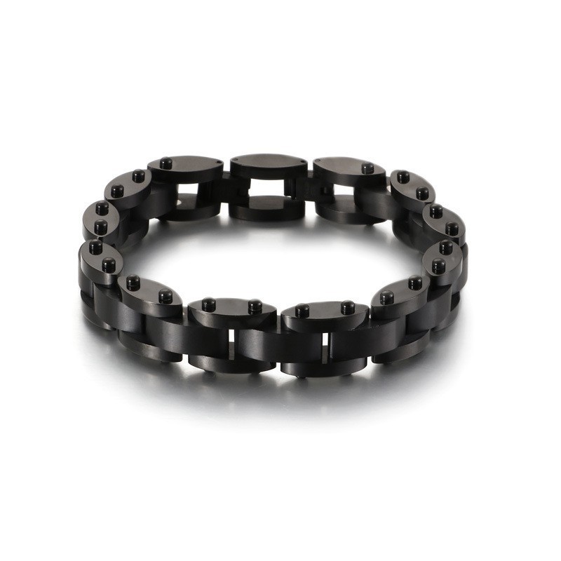 Pulseira Masculina De Titânio Com Textura Pesada E Combinação Pulseira Masculina De Titânio Com Textura Pesada E Combinação