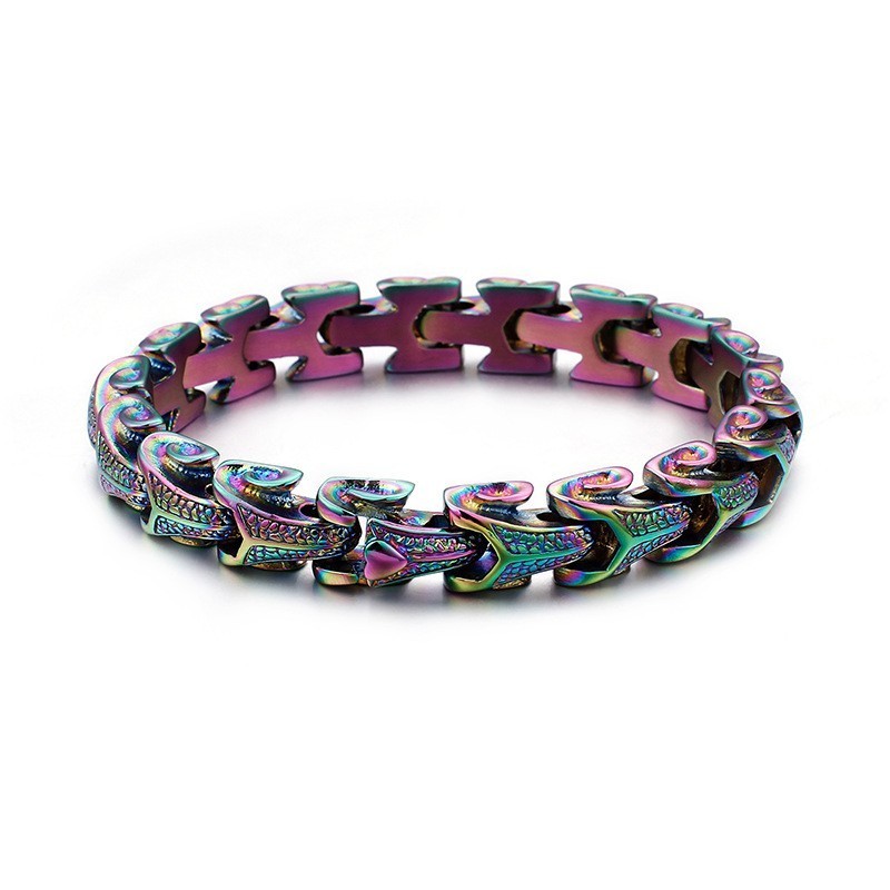 Pulseira Masculina Estilosa De Titânio Com Escama De Dragão E Pulseira Vintage Banhada A Prata Com Quilha Pulseira Masculina Estilosa De Titânio Com Escama De Dragão E Pulseira Vintage Banhada A Prata Com Quilha