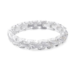 Pulseira Masculina Vintage Banhada A Prata, Joias Da Moda Em Titânio Com Escamas De Dragão
