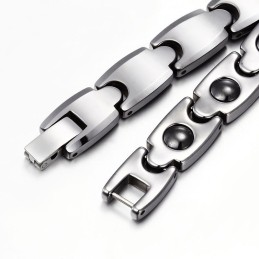 Pulseira Masculina De Aço De Tungstênio Com Ímã