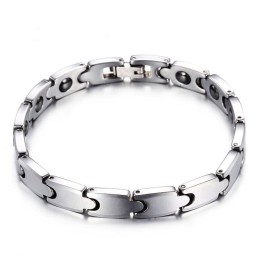 Pulseira Masculina De Aço De Tungstênio Com Ímã