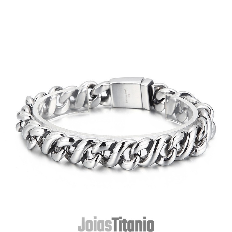 Pulseira De Titânio Polida E Chique Da Moda Para Homens