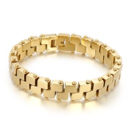 Pulseira Masculina De Titânio 18Kz Com Revestimento A Vácuo