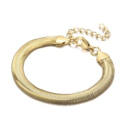 Pulseiras De Titânio Com Corrente De Osso De Cobra Da Moda Para Homens E Mulheres
