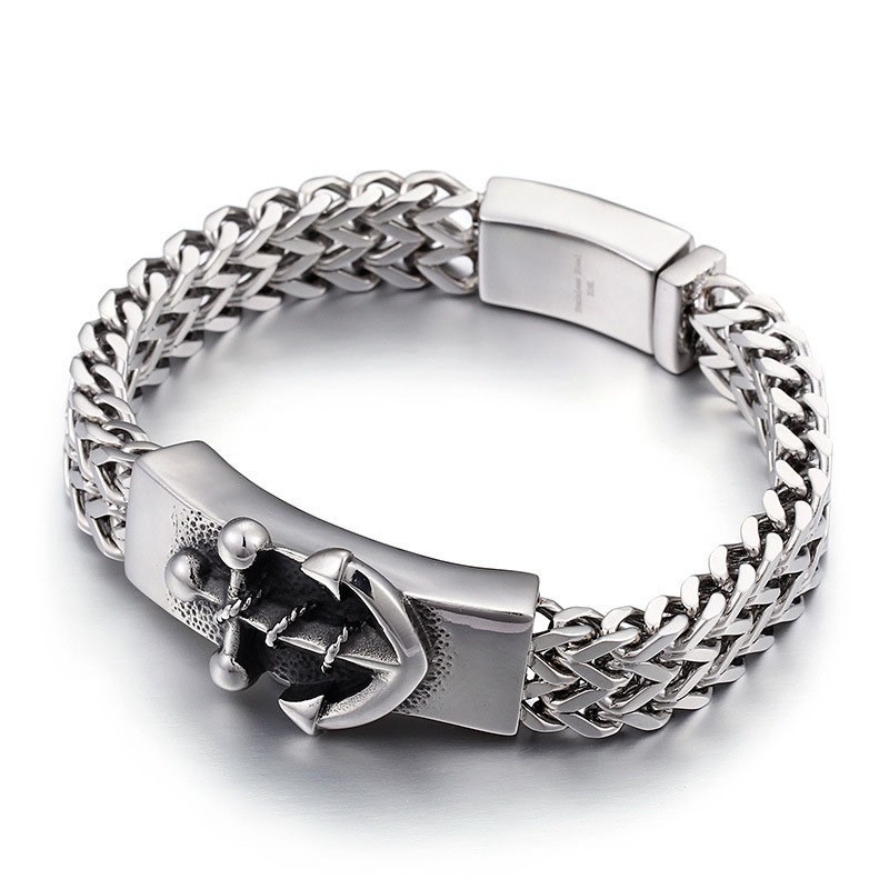 Pulseira De Titânio Âncora Estilo Chique Para Homens Pulseira De Titânio Âncora Estilo Chique Para Homens