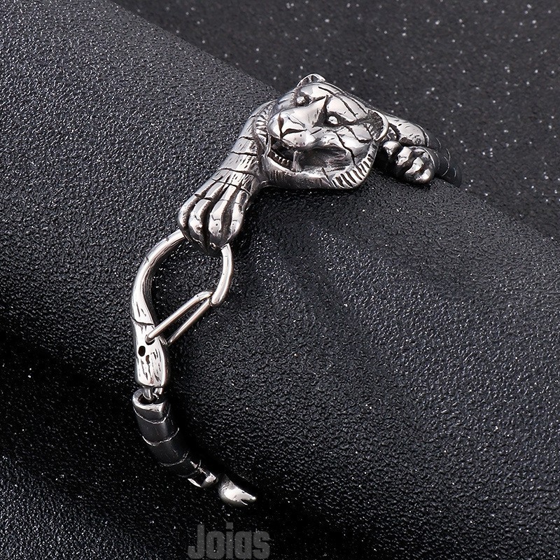 Pulseira De Titânio Com Tigre Dourado Antigo Para Homens Pulseira De Titânio Com Tigre Dourado Antigo Para Homens
