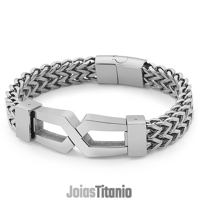 Óculos De Sol Masculinos Tide Hip-Hop Titanium Com Pulseira
