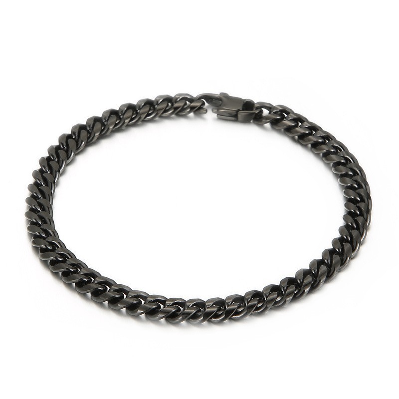 Colar Com Pulseira Cubana Masculina De Titânio Fashion Atmosphere