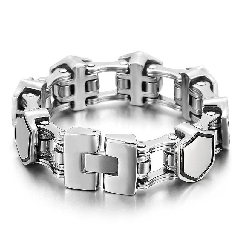 Pulseira De Titânio Geométrica Masculina Da Moda