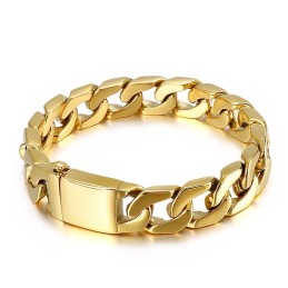 Pulseira De Bronze De Titânio Masculina Da Moda Hip-Hop