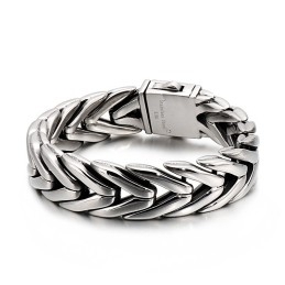 Pulseira De Titânio Com Fecho De Flor Legal