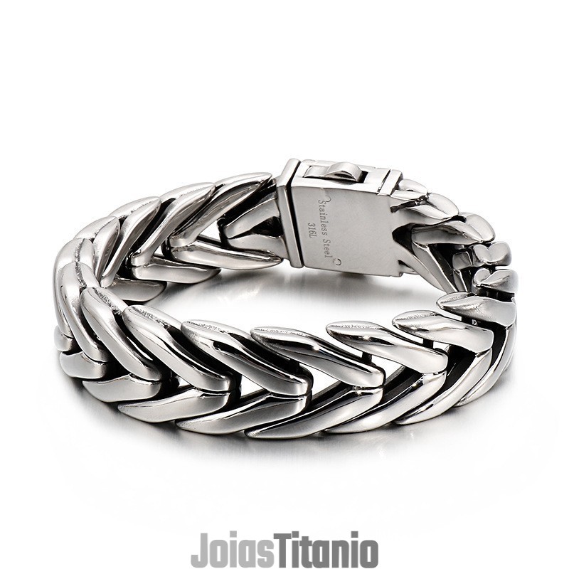 Pulseira De Titânio Com Fecho De Flor Legal Pulseira De Titânio Com Fecho De Flor Legal