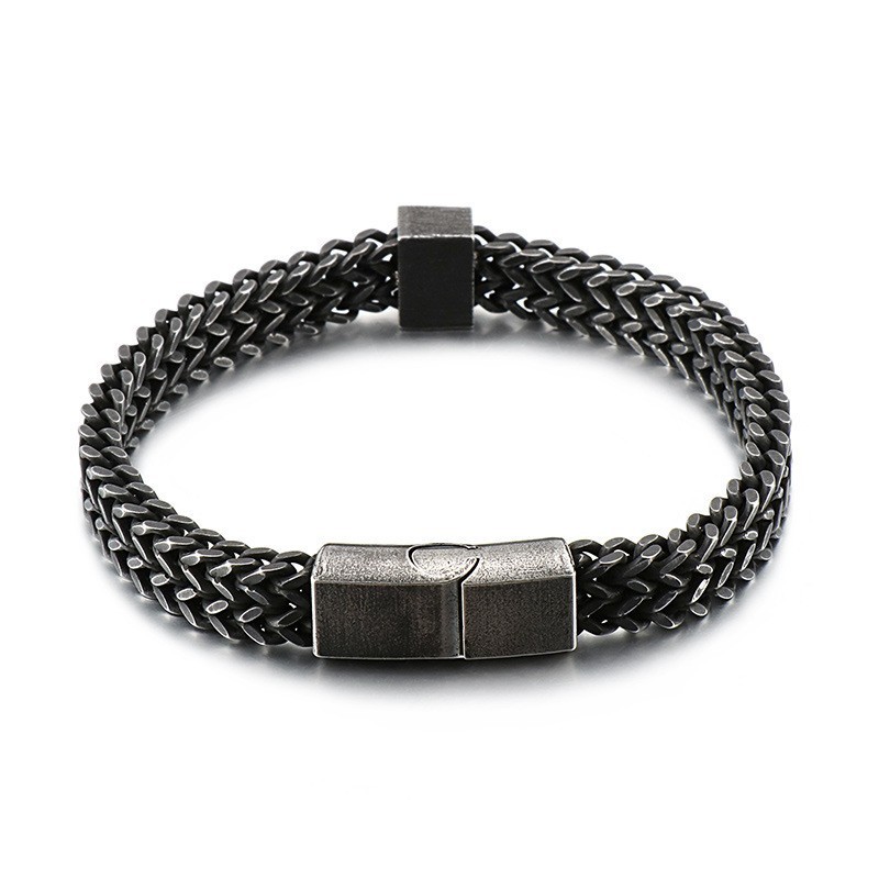 Pulseiras Masculinas Retrô Hip Hop Fashion Pulseiras De Titânio