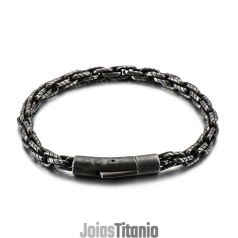 Pulseiras Masculinas Retrô Hip Hop Fashion Pulseiras De Titânio