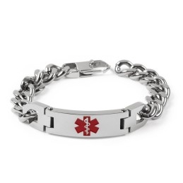 Versão Da Marca Fashion Bend Com Logotipo Médico Vermelho, Pulseira Masculina De Titânio