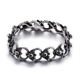 Pulseira De Caveira Plana De Titânio