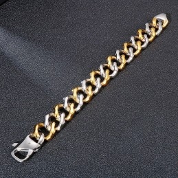 Pulseiras Masculinas De Ouro Intercalado Com Quatro Lados E Joias De Moagem