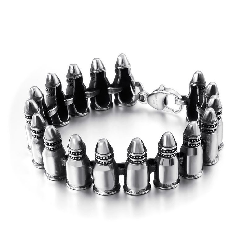 Pulseiras De Bala Masculinas Com Acessórios De Rock Gótico Chique Pulseiras De Bala Masculinas Com Acessórios De Rock Gótico Chique