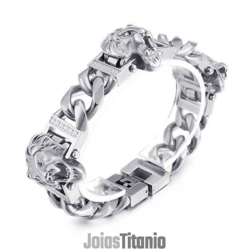 Pulseira De Cabeça De Leão Pulseira De Hip Hop Street Dance Homens Joias De Titânio Pulseira De Cabeça De Leão Pulseira De Hip Hop Street Dance Homens Joias De Titânio