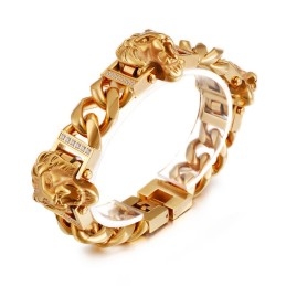 Pulseira De Cabeça De Leão Pulseira De Hip Hop Street Dance Masculino Joia De Titânio
