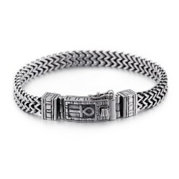 Pulseira De Corrente Dupla De Joias Hip-Hop, Acessórios Masculinos Chiques De Titânio