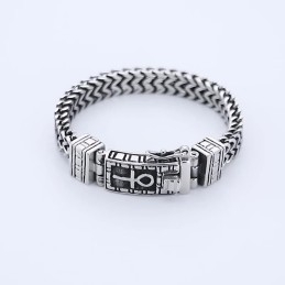 Pulseira De Corrente Dupla De Joias Hip-Hop, Acessórios Masculinos Chiques De Titânio