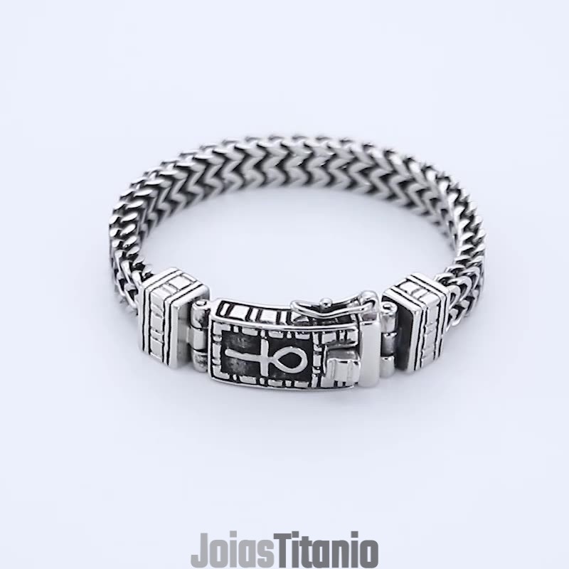 Pulseira De Corrente Dupla De Joias Hip-Hop, Acessórios Masculinos Chiques De Titânio Pulseira De Corrente Dupla De Joias Hip-Hop, Acessórios Masculinos Chiques De Titânio
