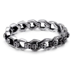 Pulseiras Chic Wind Skull Tide Men Titanium Bracelets