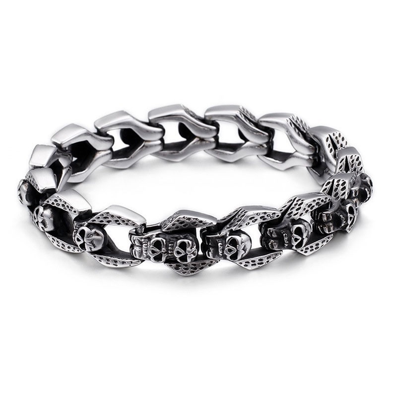 Pulseiras Chic Wind Skull Tide Men Titanium Bracelets Pulseiras Chic Wind Skull Tide Men Titanium Bracelets