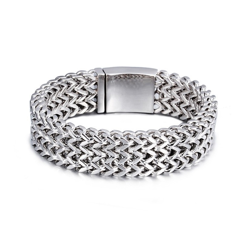 Pulseira De Titânio Com Três Fileiras Da Moda Para Homens