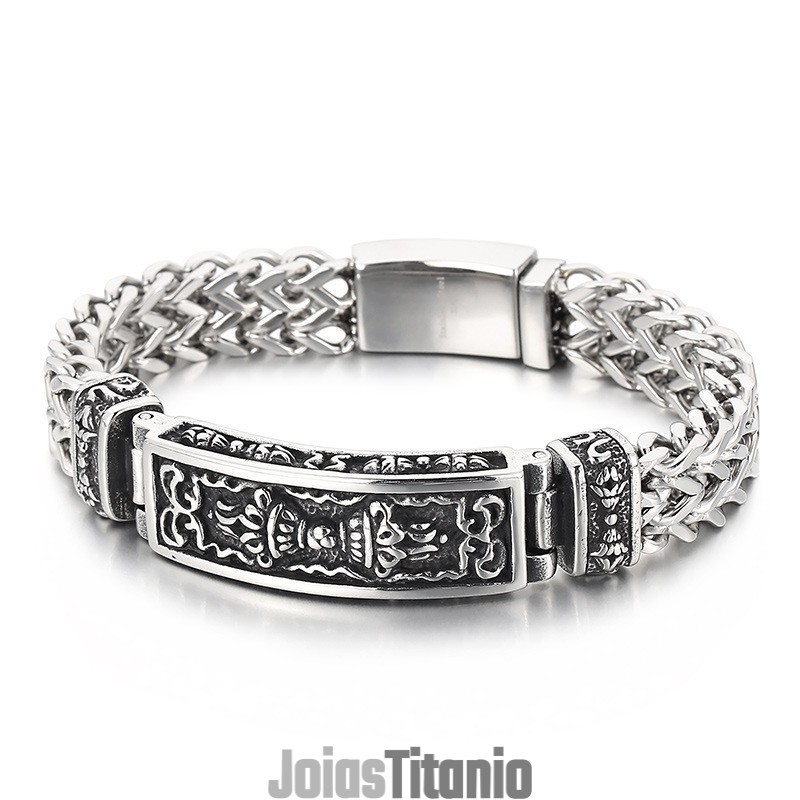Pulseira Masculina De Titânio Com Padrão De Moda E Curva Pulseira Masculina De Titânio Com Padrão De Moda E Curva