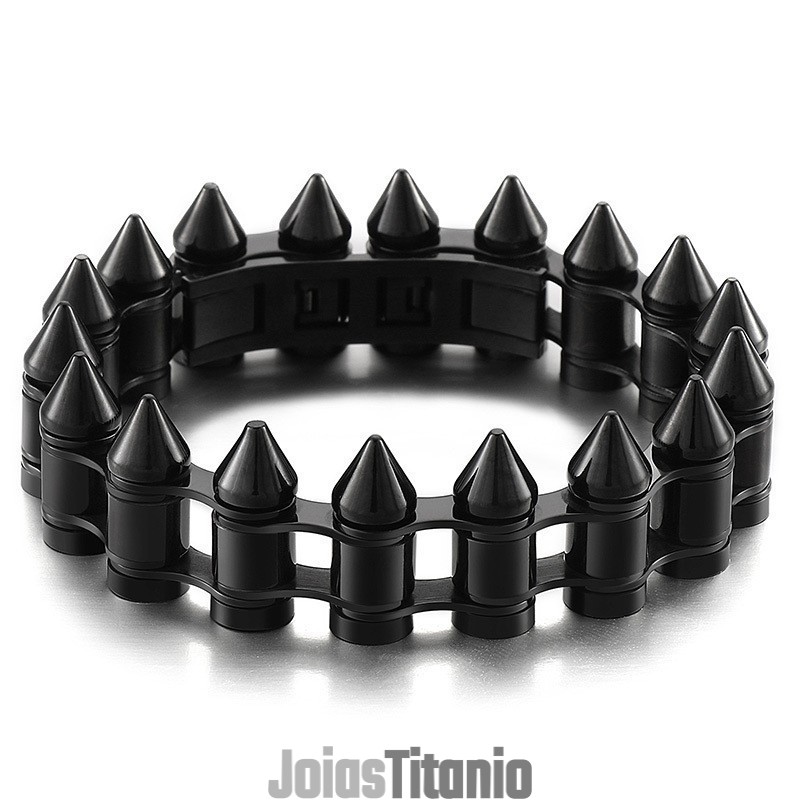 Pulseira De Motociclista De Titânio Com Cabeça De Bala Da Moda Para Homens Pulseira De Motociclista De Titânio Com Cabeça De Bala Da Moda Para Homens