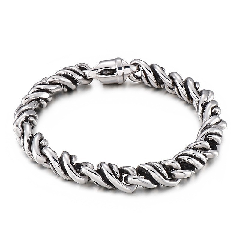 Pulseira De Titânio Com Torção Da Moda Para Homens