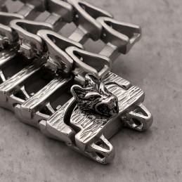 Pulseira De Titânio Com Cabeça De Dragão Estilo Chique Para Homens