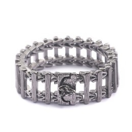 Pulseira De Titânio Com Cabeça De Dragão Estilo Chique Para Homens