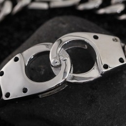 Pulseira De Titânio Trançado Geométrico Com Algemas Da Moda Para Homens