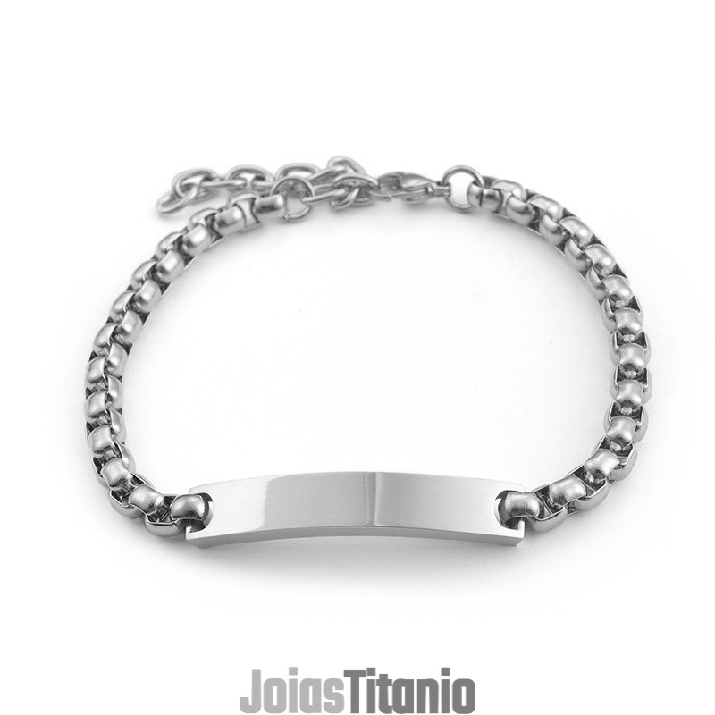 Pulseira De Titânio Quadrada Curva Estilo Chique Para Casal