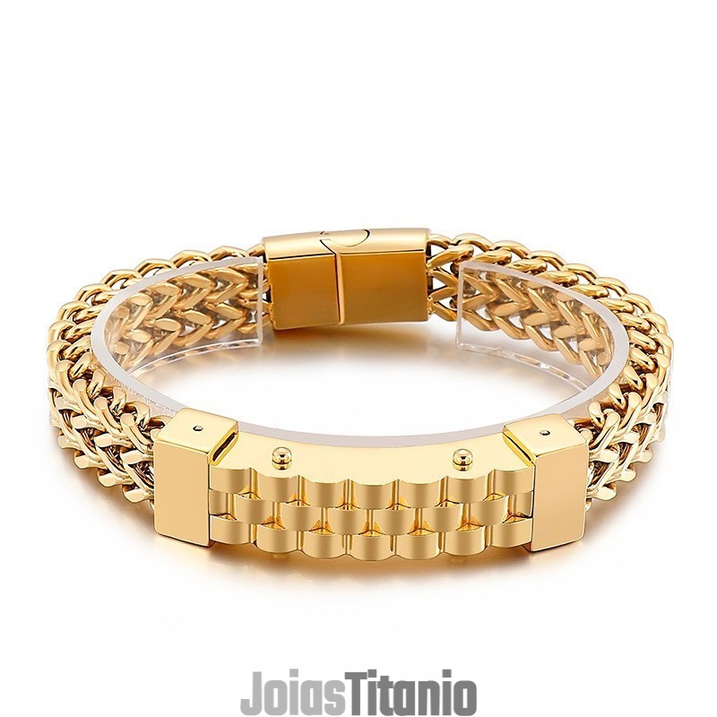 Pulseira De Titânio Masculina Estilo Hip-Hop