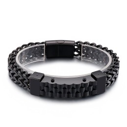 Pulseira De Titânio Masculina Estilo Hip-Hop